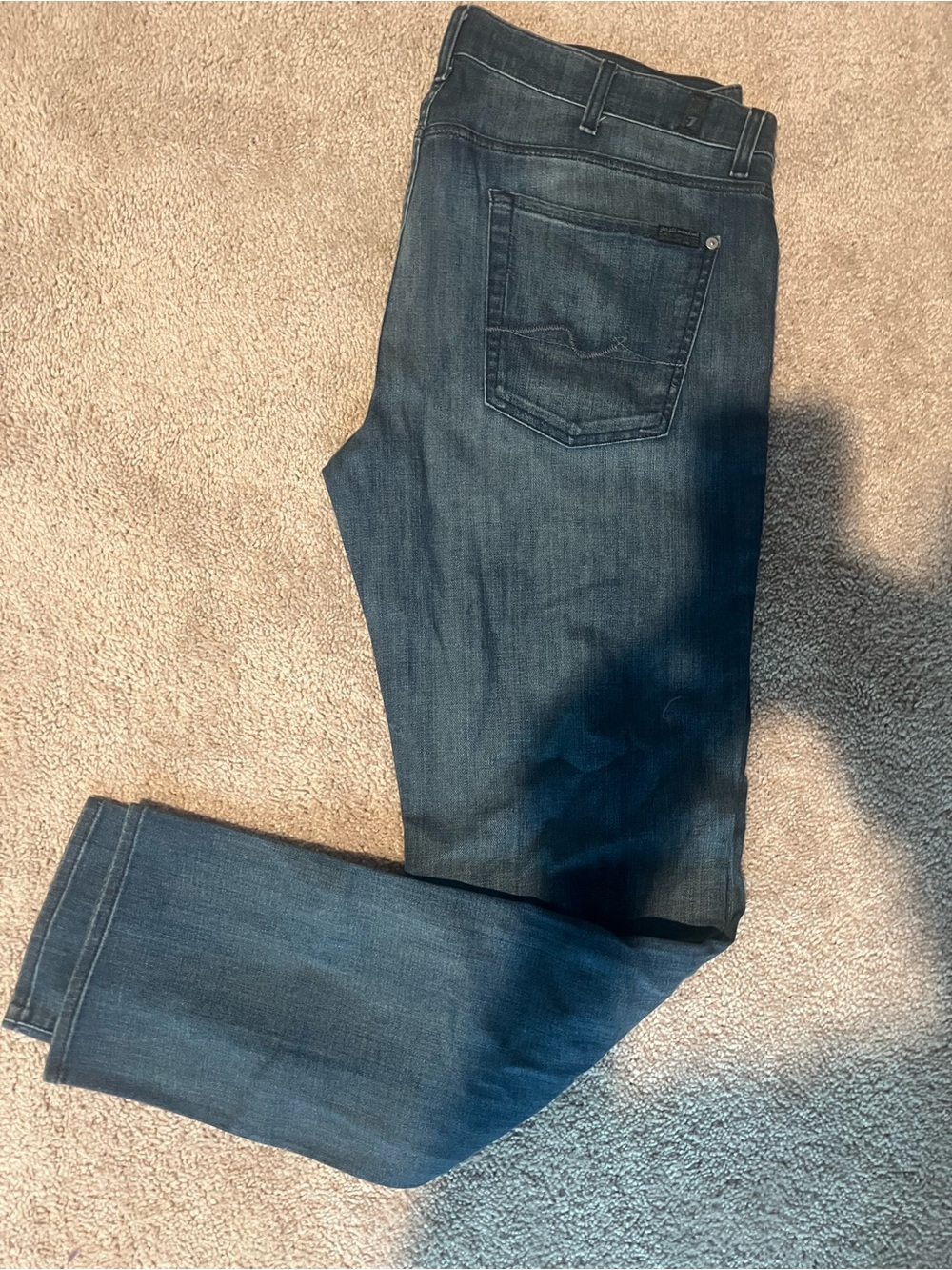7 For All Mankind Men's Medium Blue Slim Straight Jeans